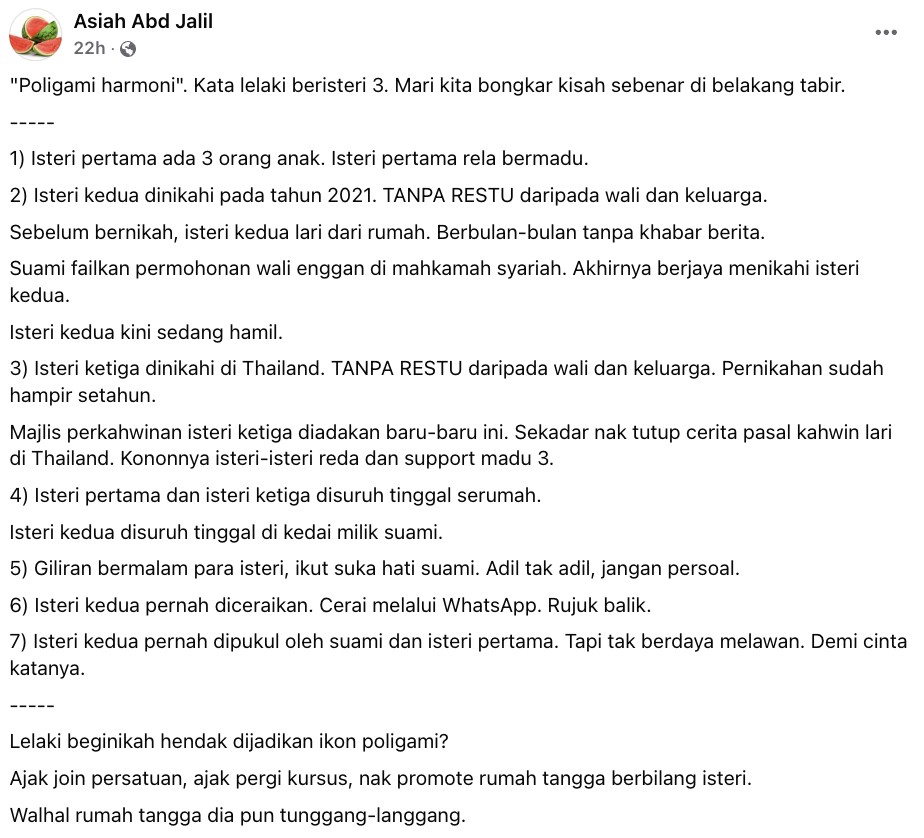 ada isu ketika nikahi isteri